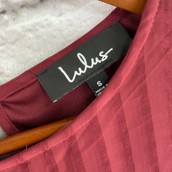 Lulu’s Better Than Ever Red Flounce Shift Dress Bell Sleeve Mini - Picture 6 of 6